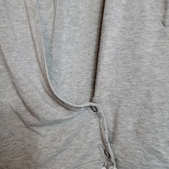 J. Jill  purejill Grey Button Wrap Top- sz L - Picture 4 of 8